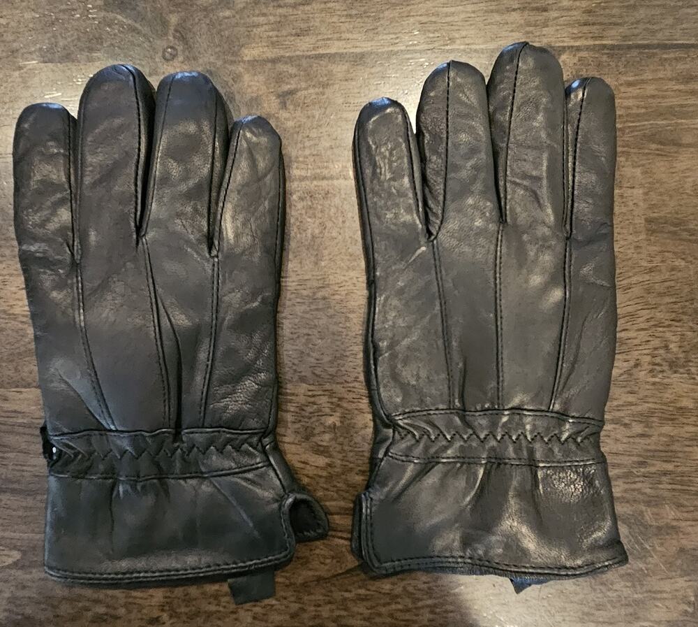 Thinsulate Men's (Size L) Insulated (40 gram) Black Leather Gloves